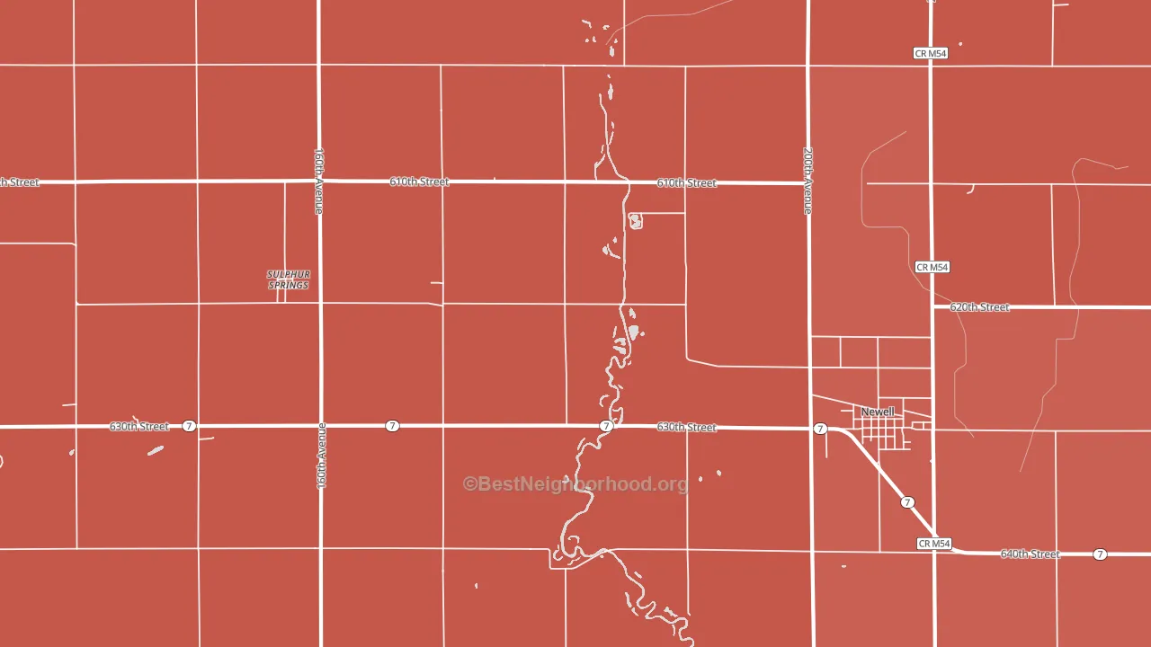 Sulphur Springs, IA block-group political-lean map