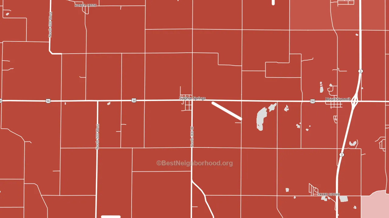 Sulphur Springs, IN block-group political-lean map