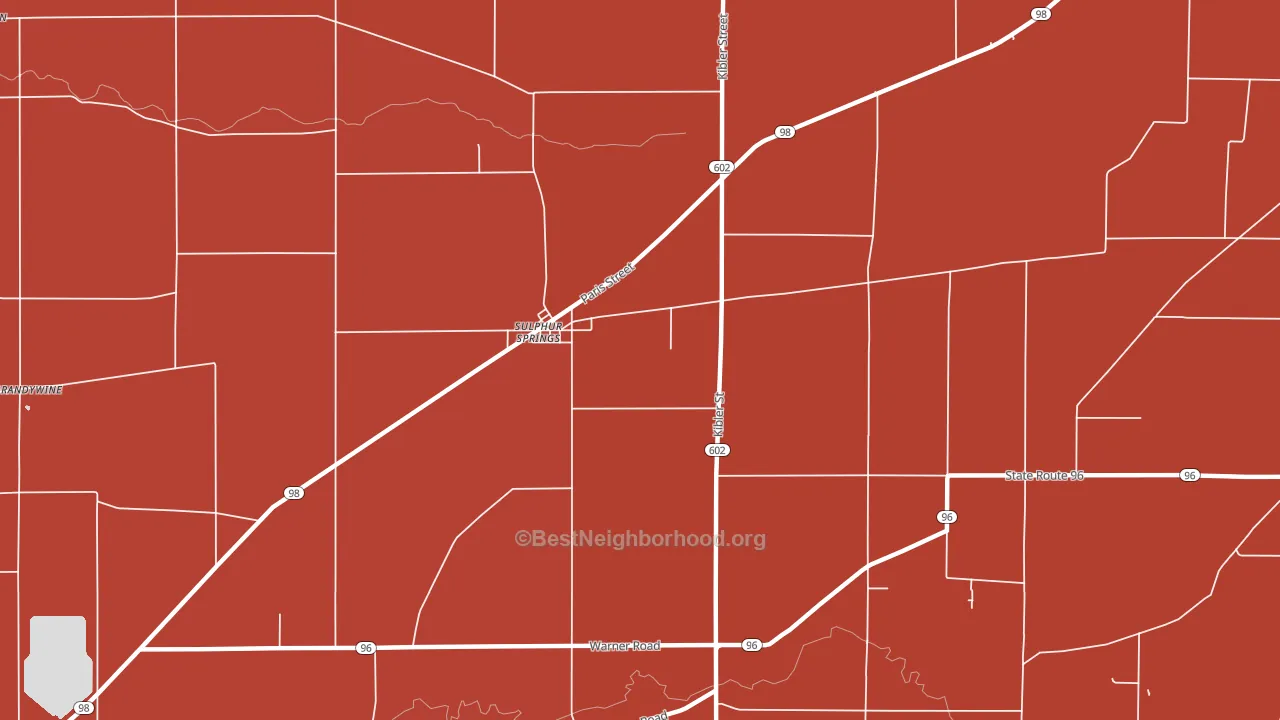 Sulphur Springs, OH block-group political-lean map