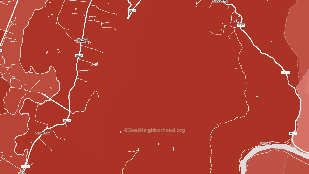 Sulphur Springs, TN block-group political-lean map