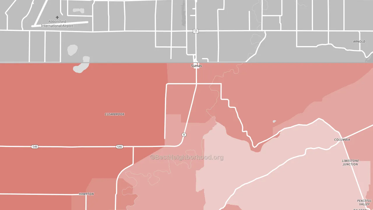 Sumas, WA block-group political-lean map