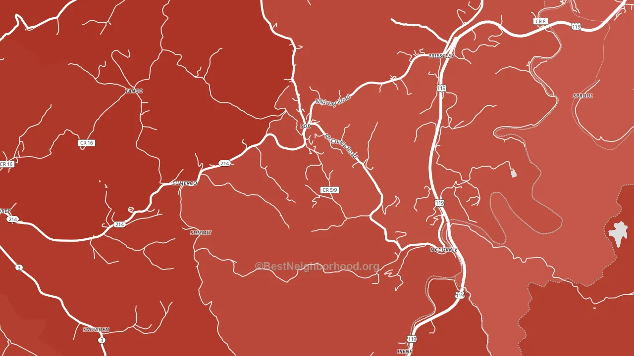 Sumerco, WV block-group political-lean map