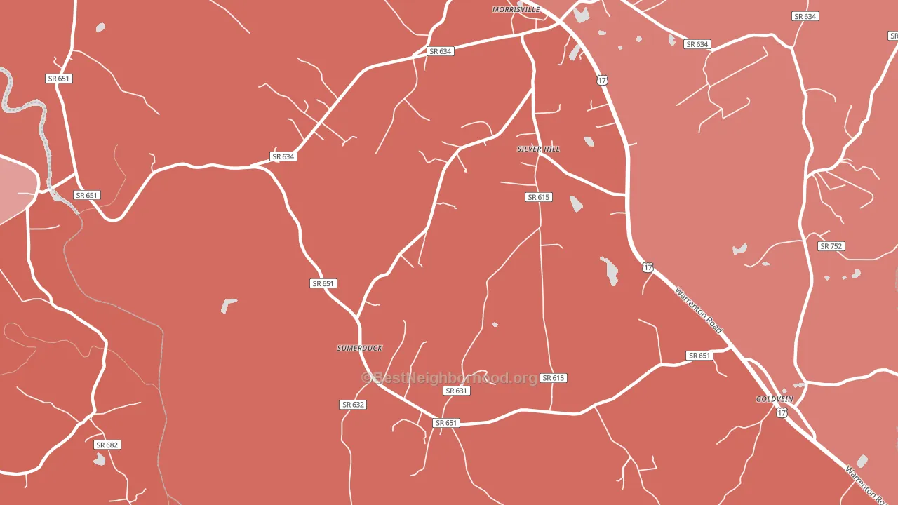 Sumerduck, VA block-group political-lean map