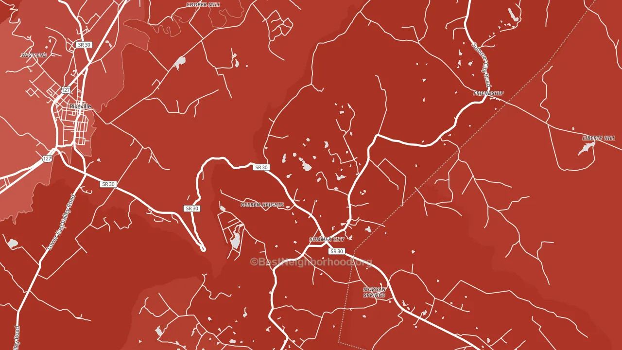 Summer City, TN block-group political-lean map