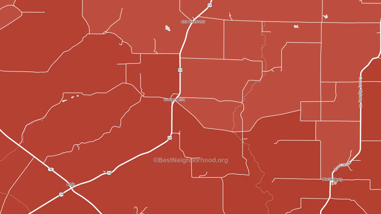 Summer Hill, IL block-group political-lean map