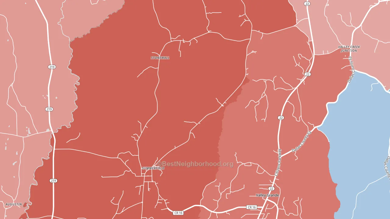 Summerfield, AL block-group political-lean map