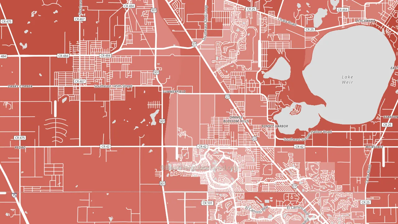 Summerfield, FL block-group political-lean map