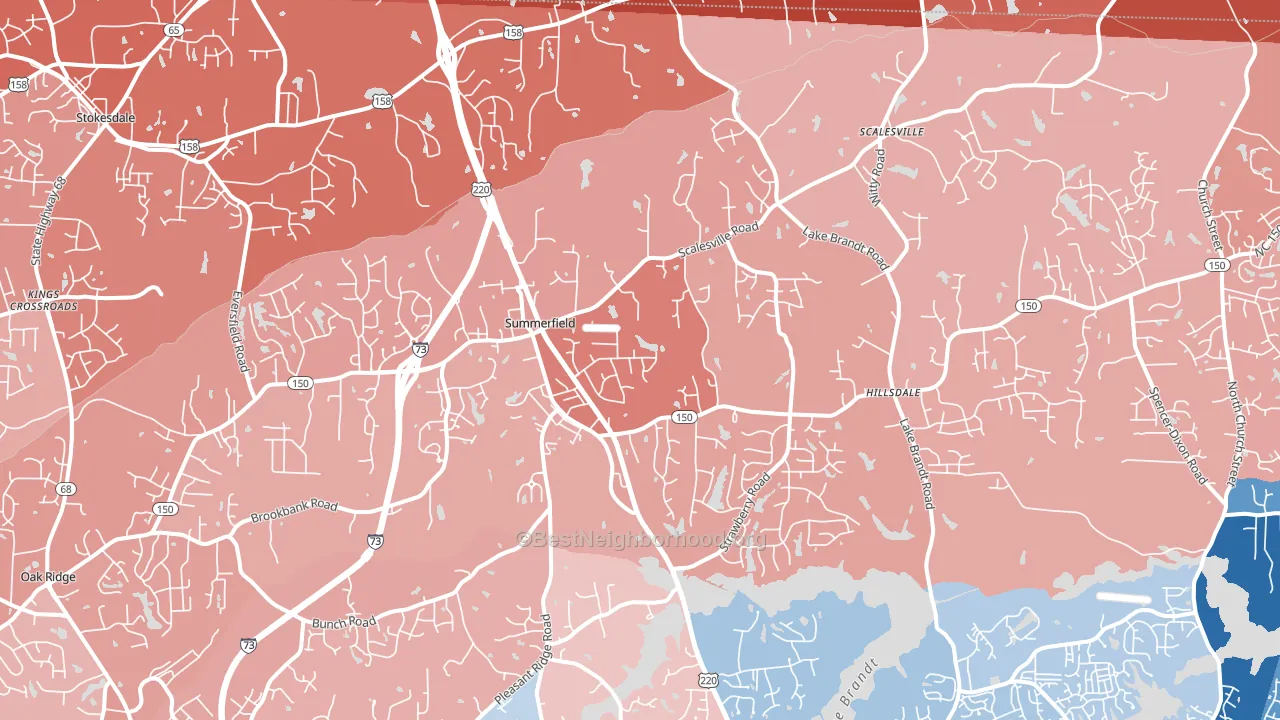 Summerfield, NC block-group political-lean map