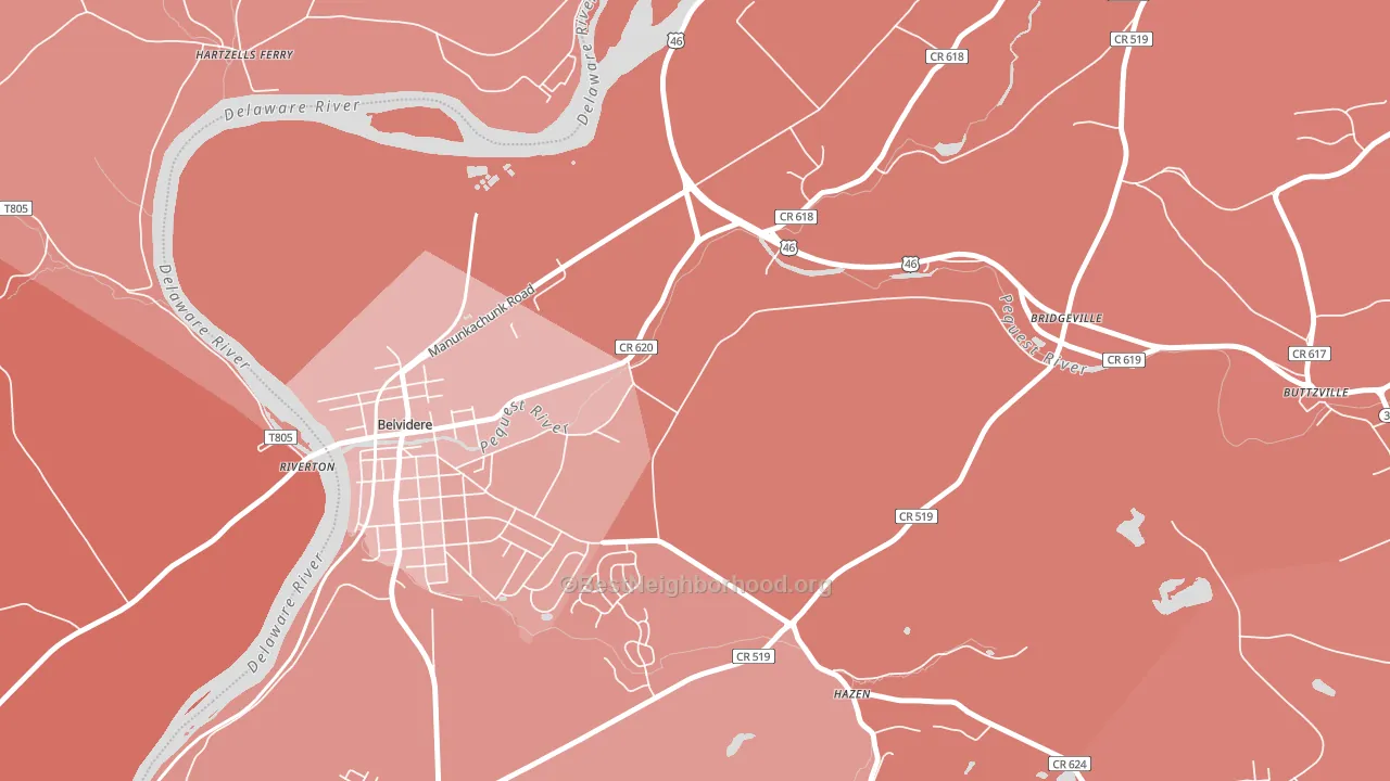 Summerfield, NJ block-group political-lean map