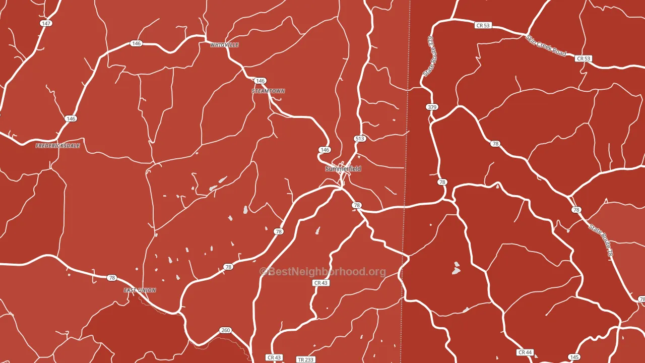 Summerfield, OH block-group political-lean map