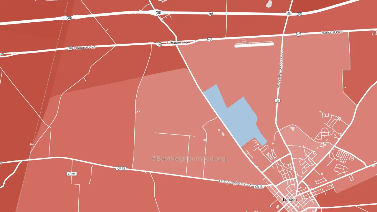 Summerford, OH block-group political-lean map