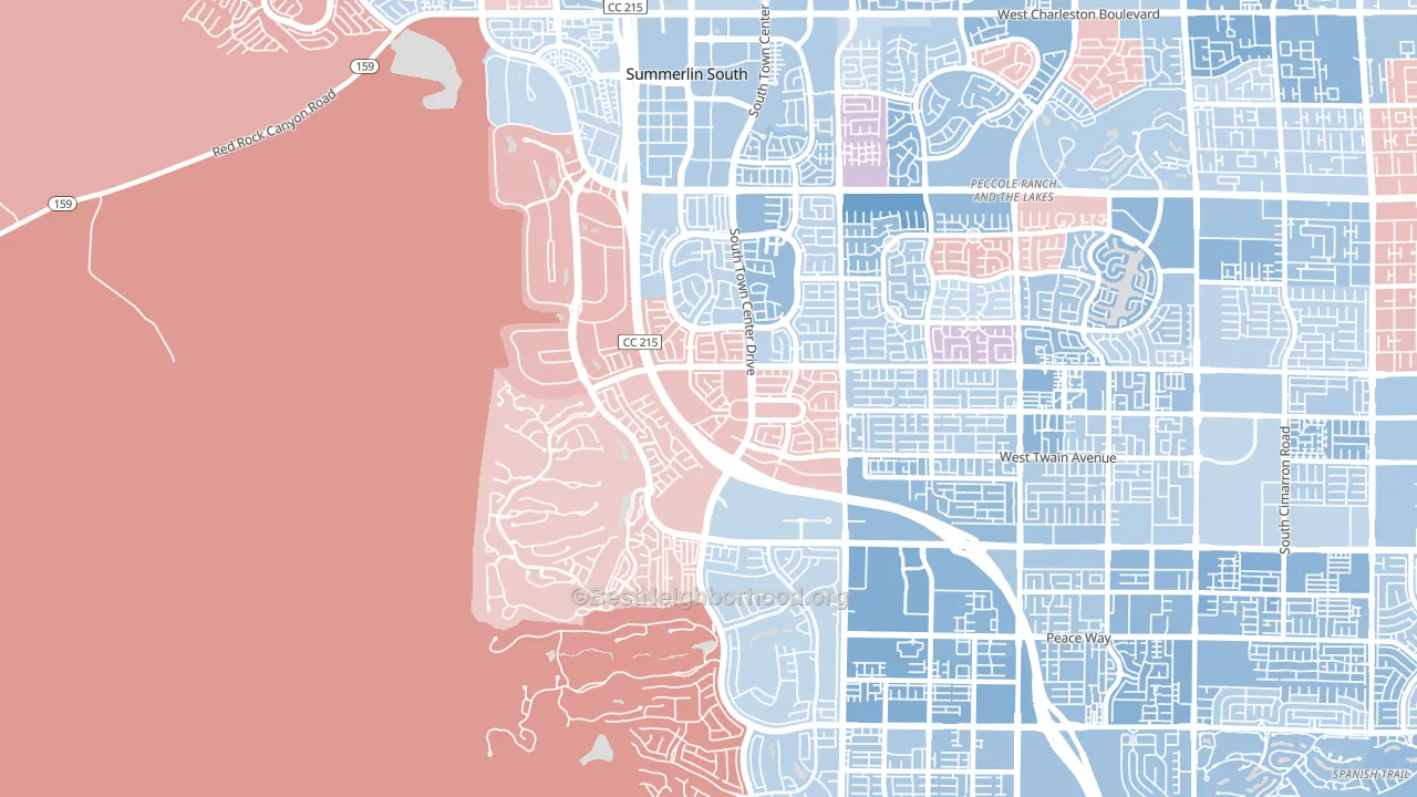 Summerlin South, NV block-group political-lean map