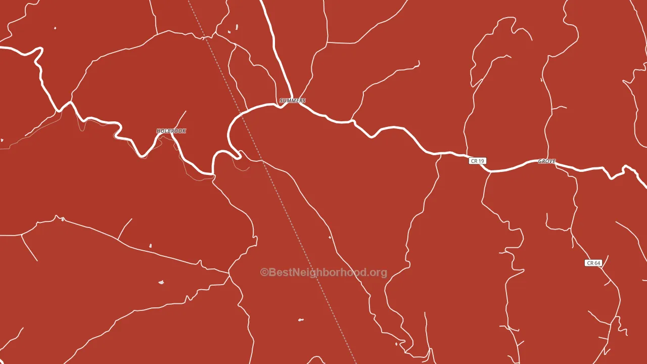 Summers, WV block-group political-lean map