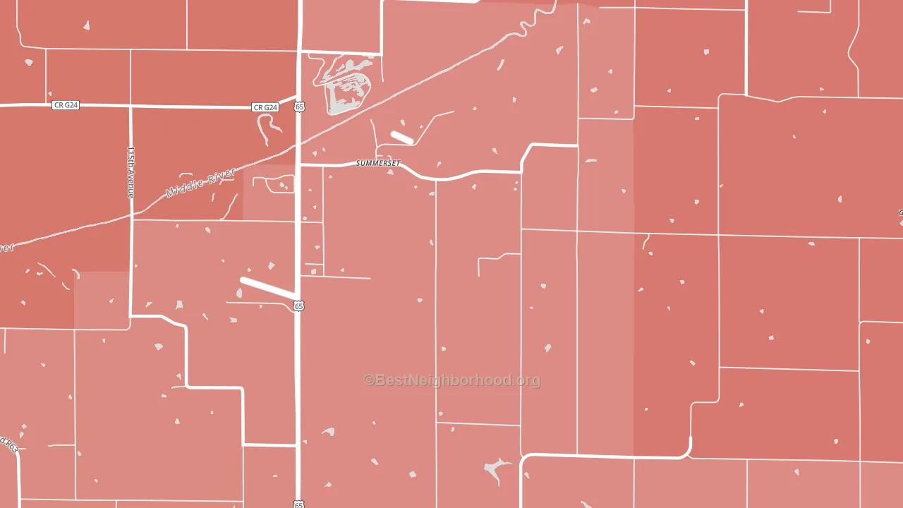Summerset, IA block-group political-lean map