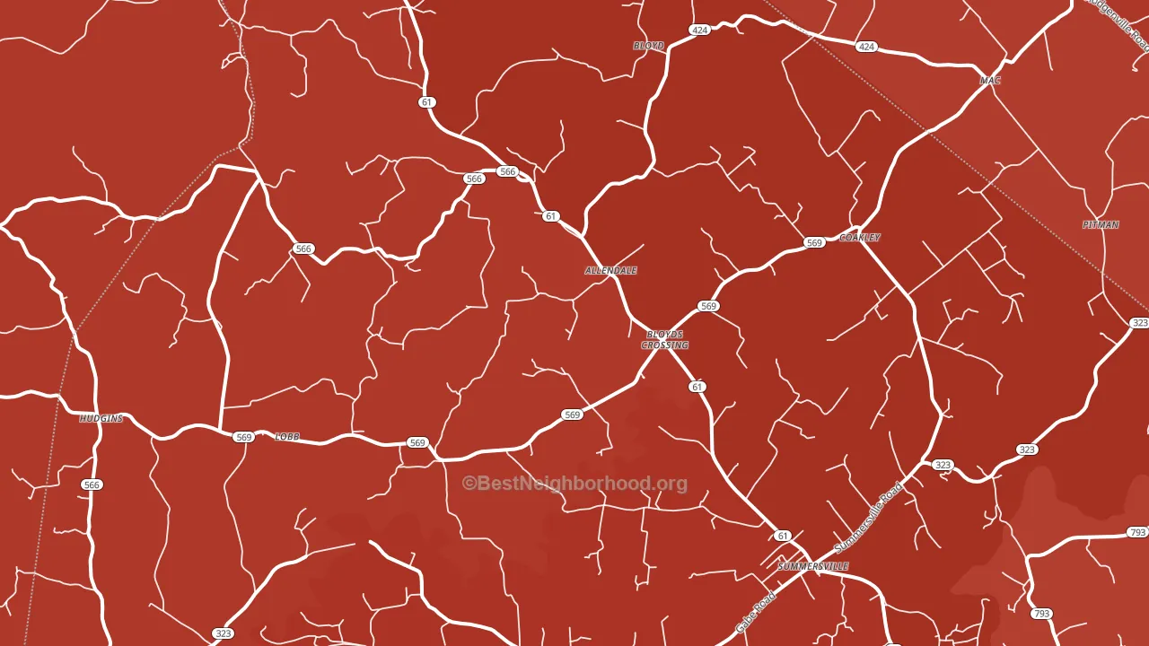 Summersville, KY block-group political-lean map