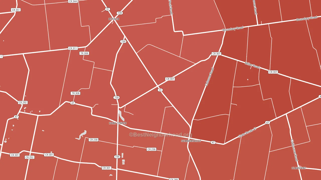 Summersville, OH block-group political-lean map