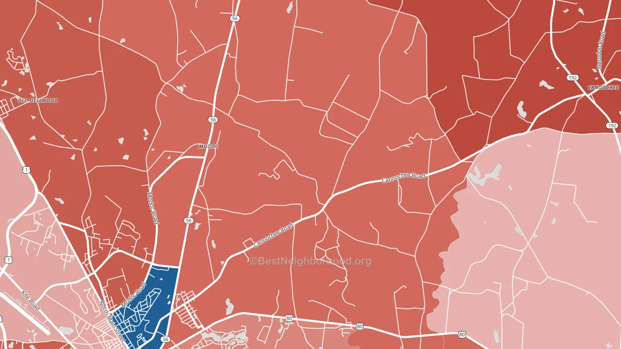 Summertown, GA block-group political-lean map