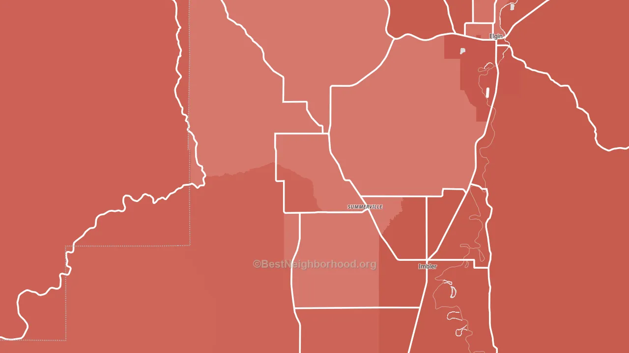 Summerville, OR block-group political-lean map