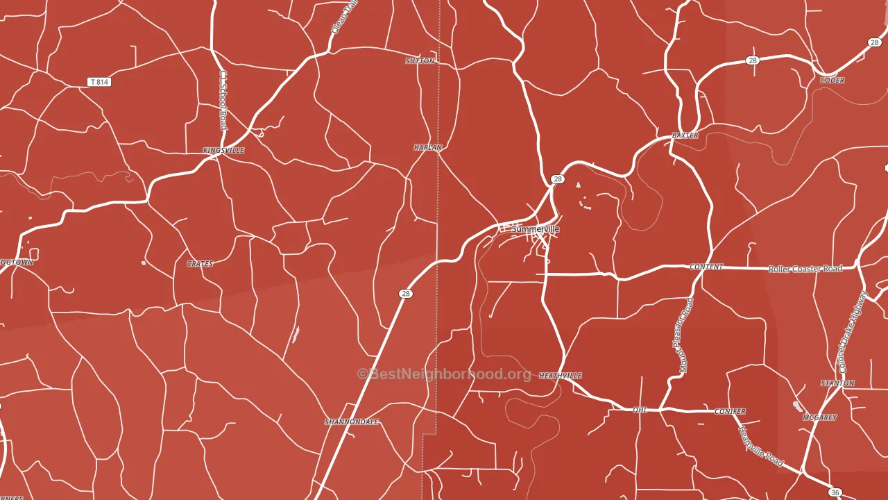 Summerville, PA block-group political-lean map