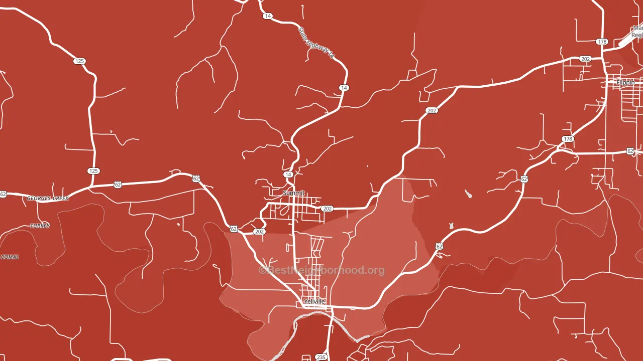 Summit, AR block-group political-lean map