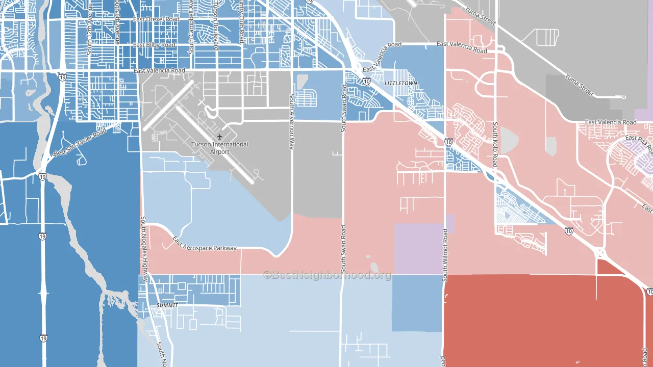 Summit, AZ block-group political-lean map