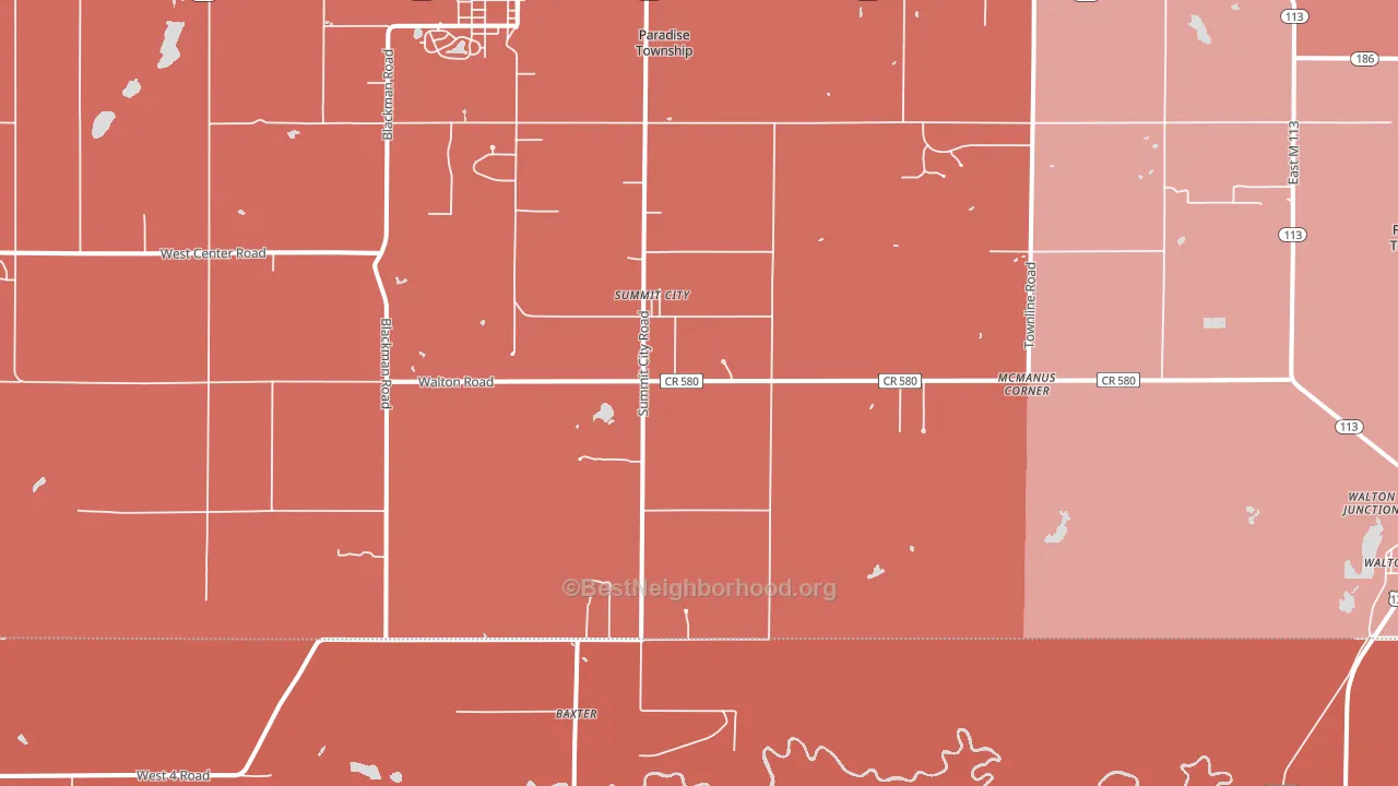 Summit City, MI block-group political-lean map