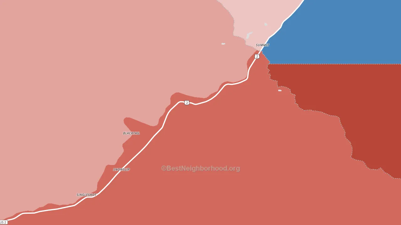 Summit, MT block-group political-lean map