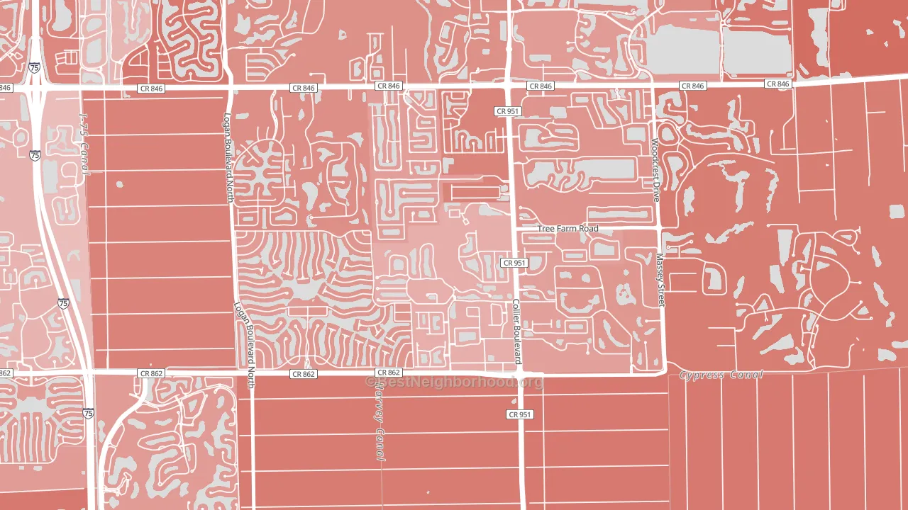 Summit Place in Naples, Naples, FL block-group political-lean map