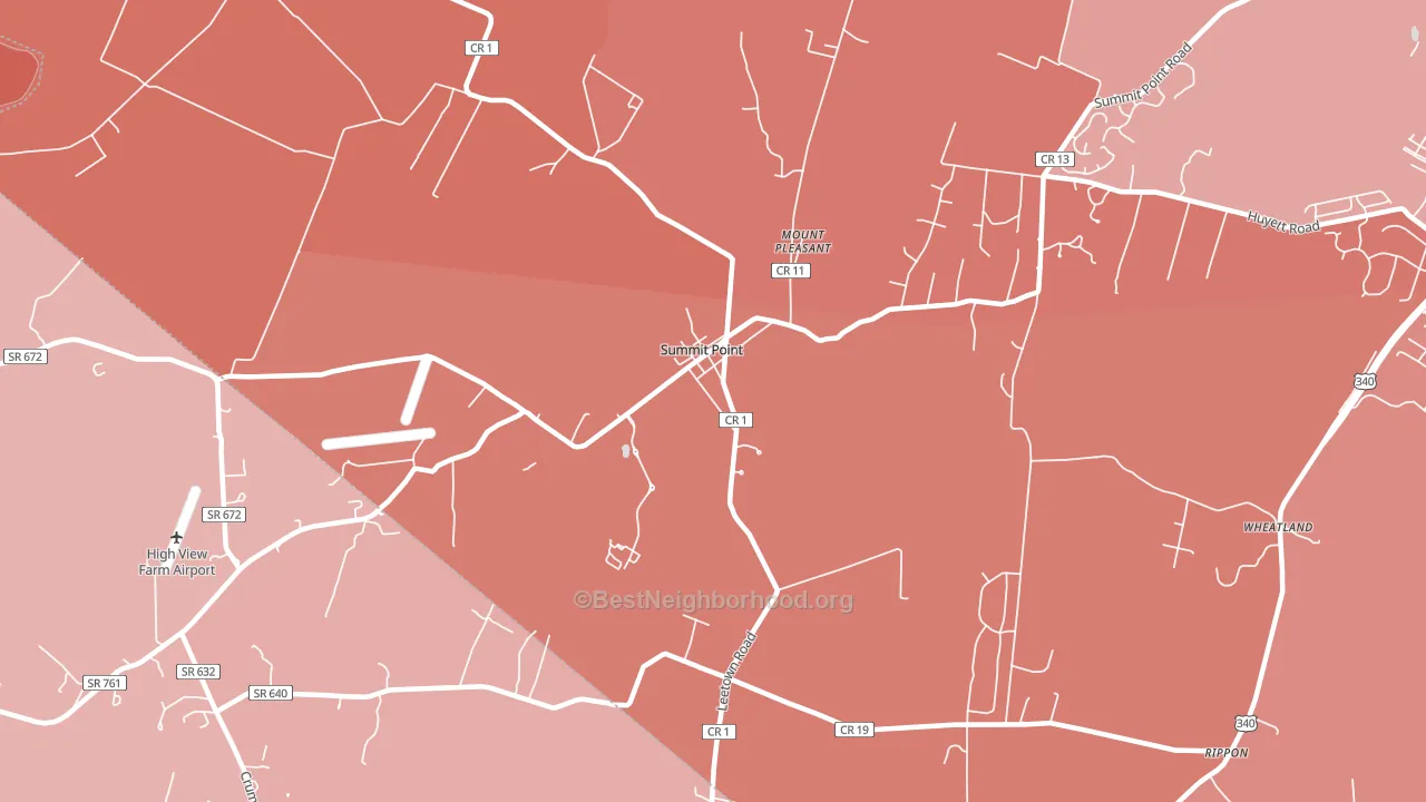 Summit Point, WV block-group political-lean map