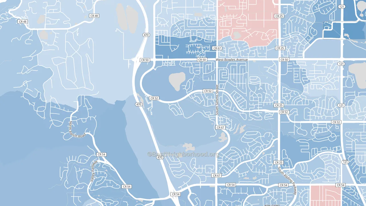Summit Ridge at West Meadows, Dakota Ridge, CO block-group political-lean map
