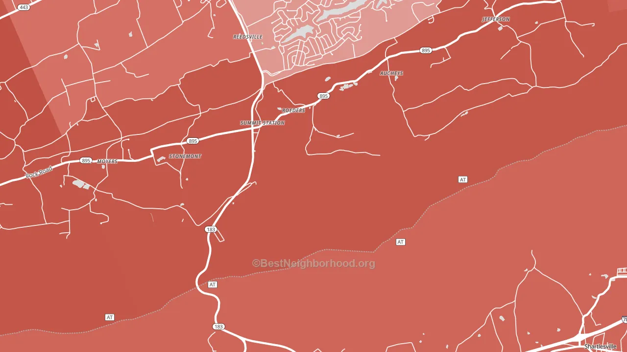 Summit Station, PA block-group political-lean map