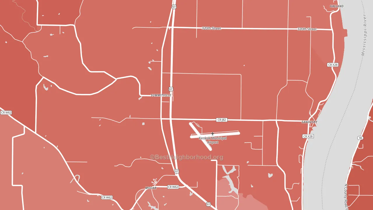 Summitville, IA block-group political-lean map