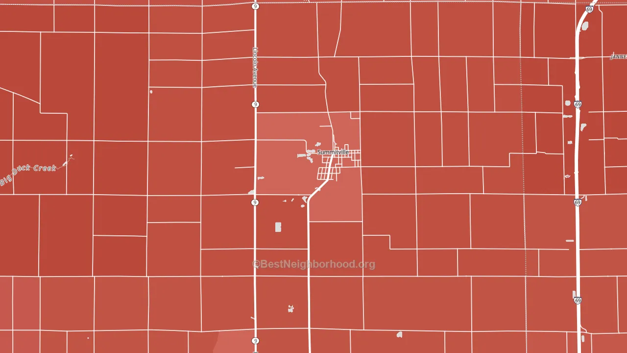 Summitville, IN block-group political-lean map