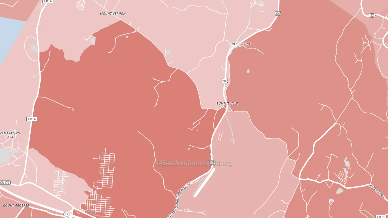 Summitville, NY block-group political-lean map