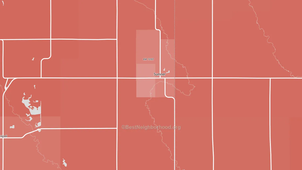 Sumner, IA block-group political-lean map