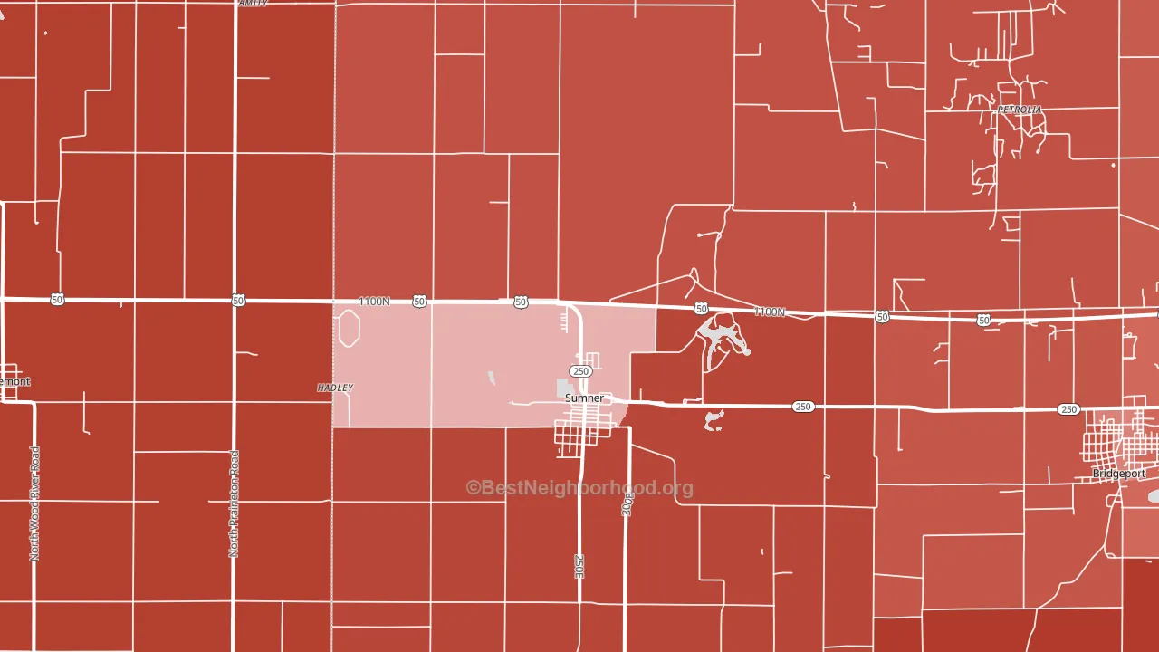 Sumner, IL block-group political-lean map