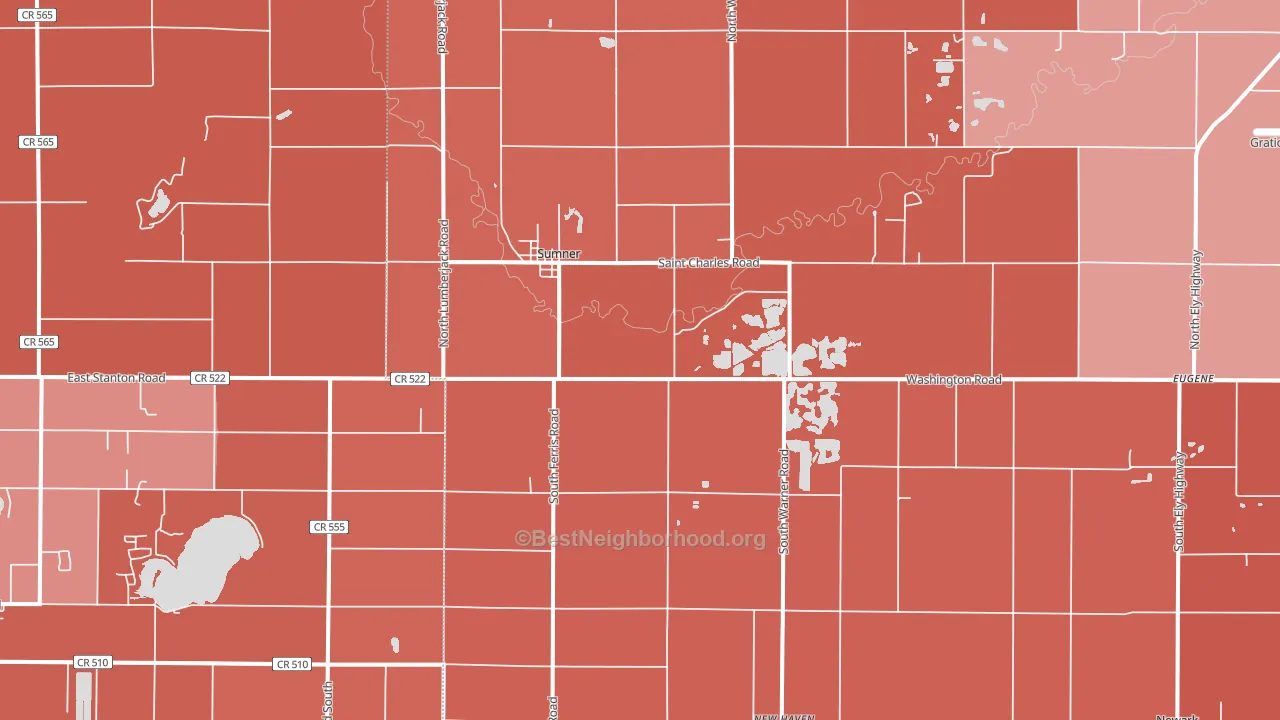 Sumner, MI block-group political-lean map
