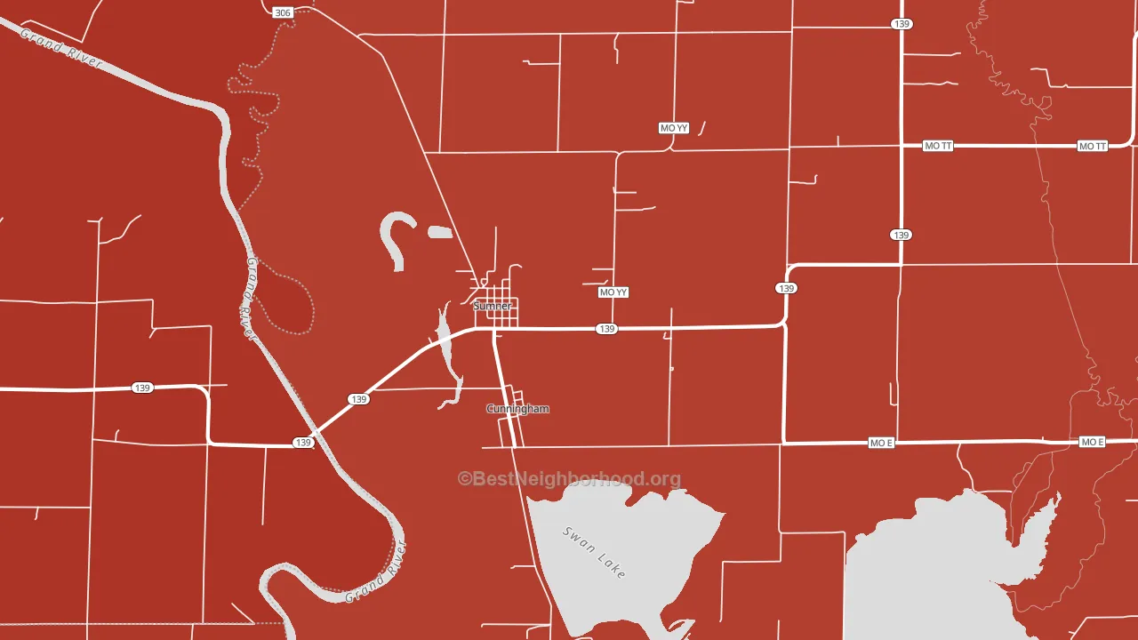 Sumner, MO block-group political-lean map
