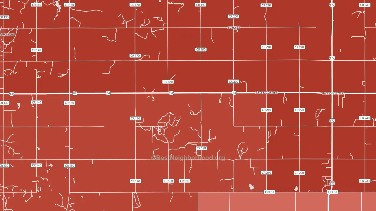 Sumner, OK block-group political-lean map