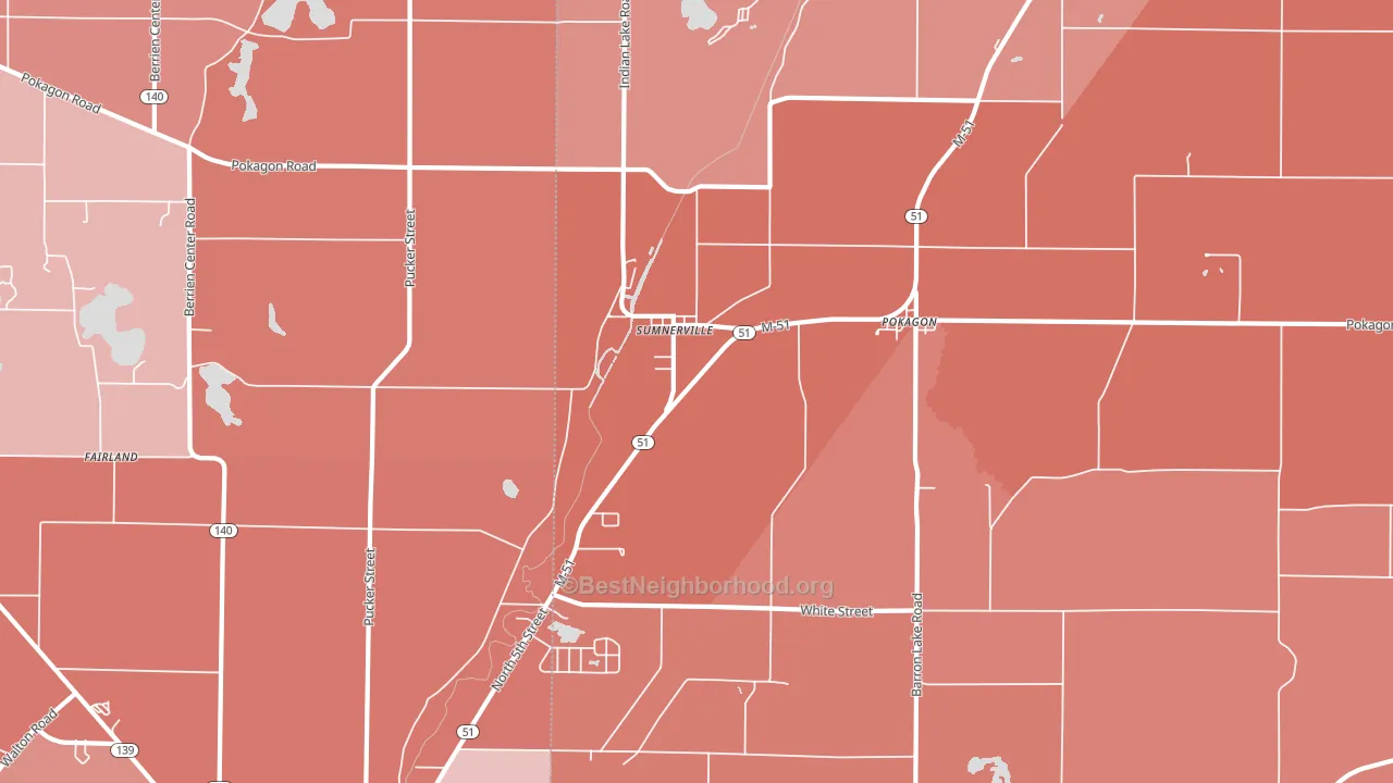 Sumnerville, MI block-group political-lean map