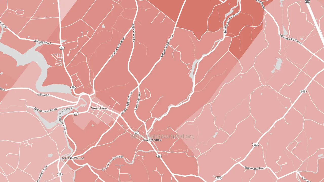 Sumneytown, PA block-group political-lean map