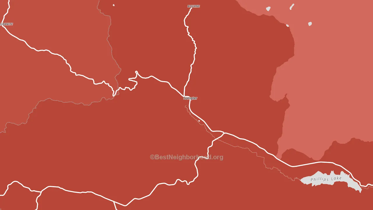 Sumpter, OR block-group political-lean map