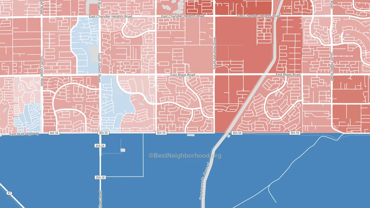 Sun Groves, Chandler, AZ block-group political-lean map