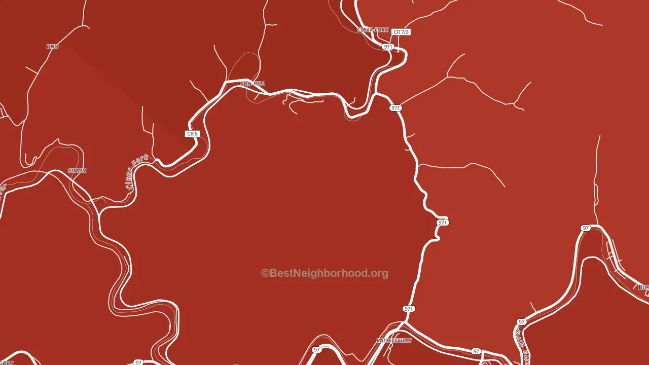 Sun Hill, WV block-group political-lean map