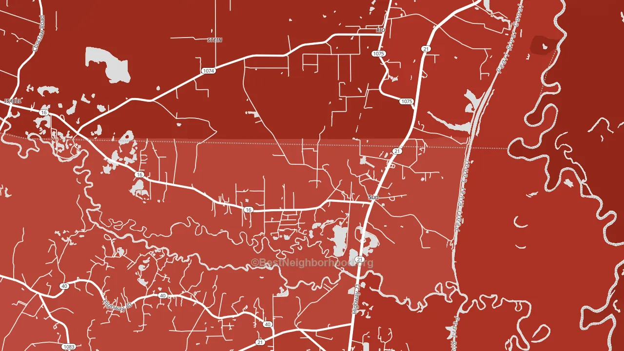 Sun, LA block-group political-lean map