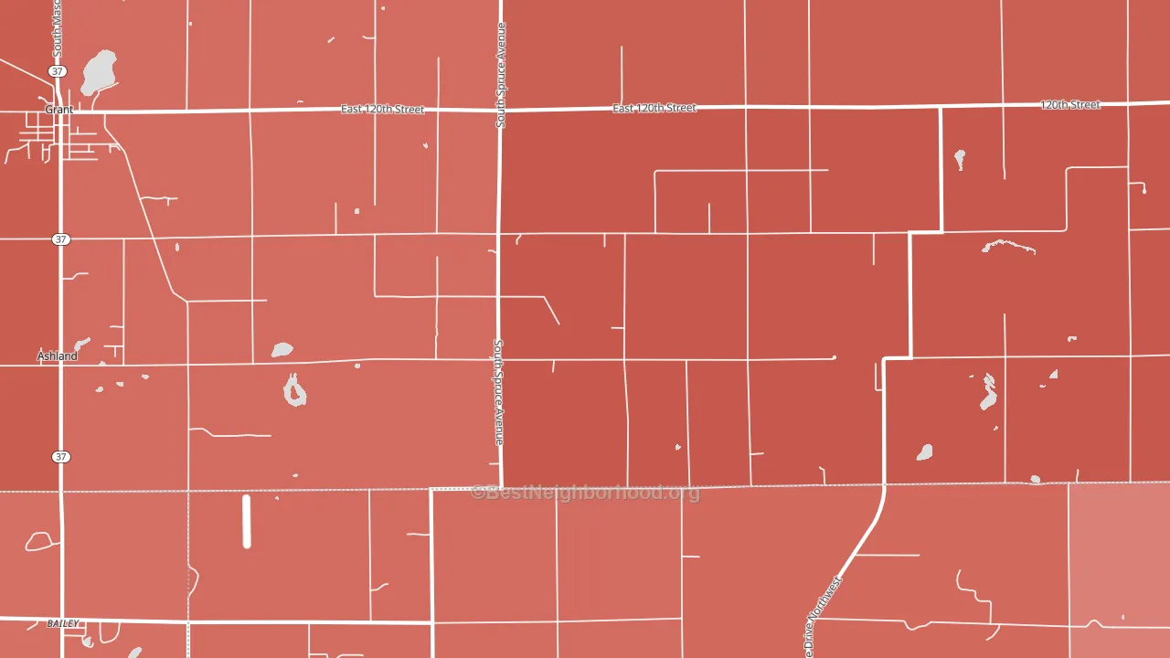 Sun, MI block-group political-lean map