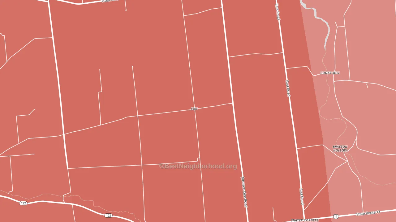 Sun, NY block-group political-lean map