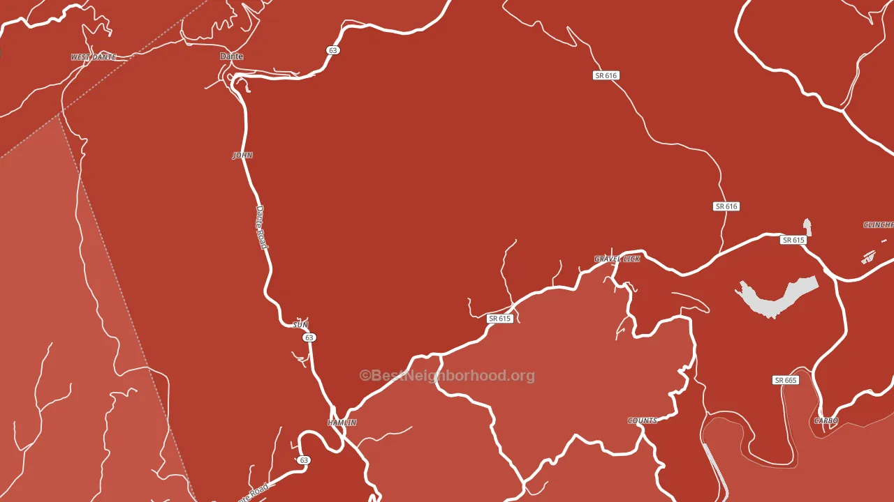 Sun, VA block-group political-lean map