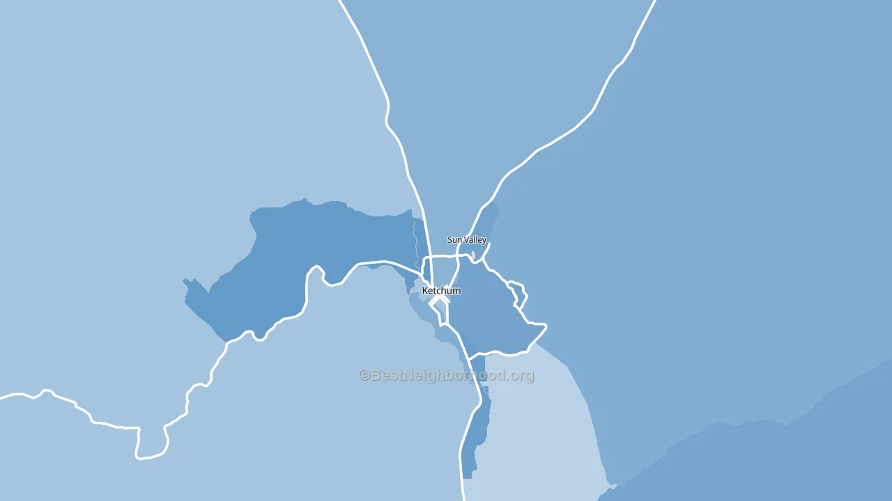 Sun Valley, ID block-group political-lean map