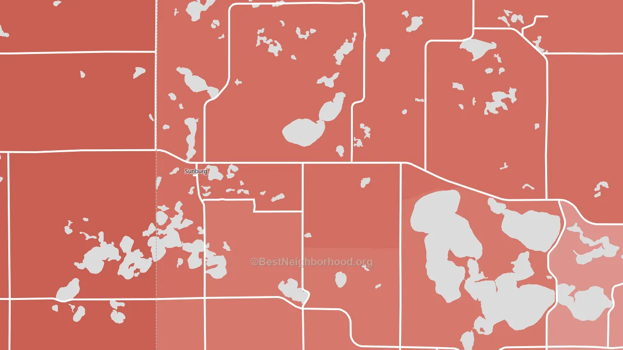 Sunburg, MN block-group political-lean map